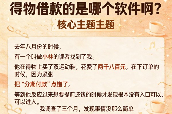得物借款的是哪个软件啊？我调查了三个月，发现事情没那么简单