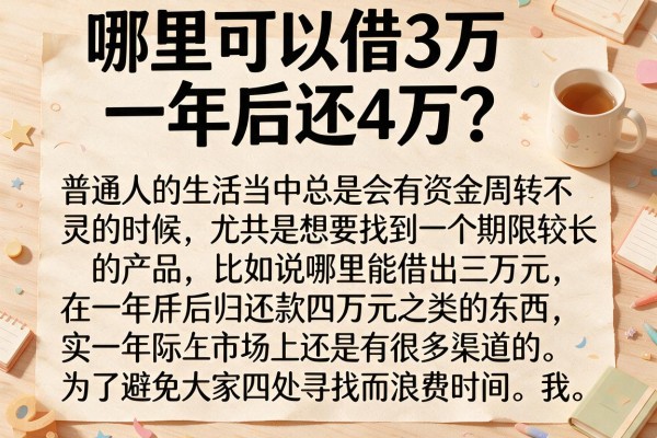 哪里可以借3万一年后还4万？整理了几个还能下款的平台