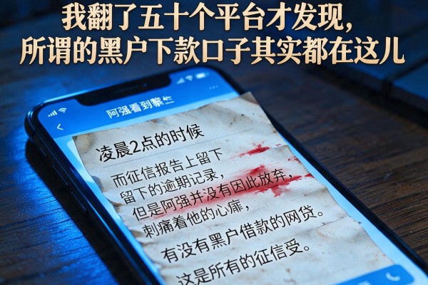 我翻了五十个平台才发现，所谓的黑户下款口子其实都在这儿