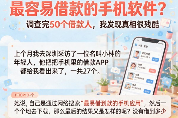 最容易借款的手机软件?调查完50个借款人,我发现真相很残酷
