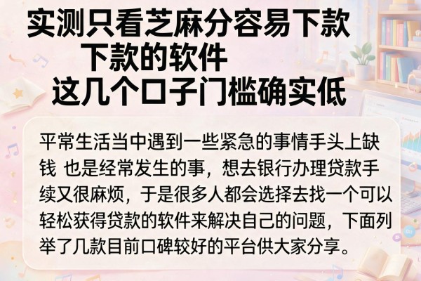 实测只看芝麻分容易下款的软件，这几个口子门槛确实低