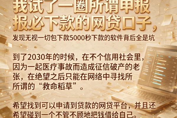 我试了一圈所谓申报必下款的网贷口子,发现无视一切包下款5000秒下款的软件背后全是坑