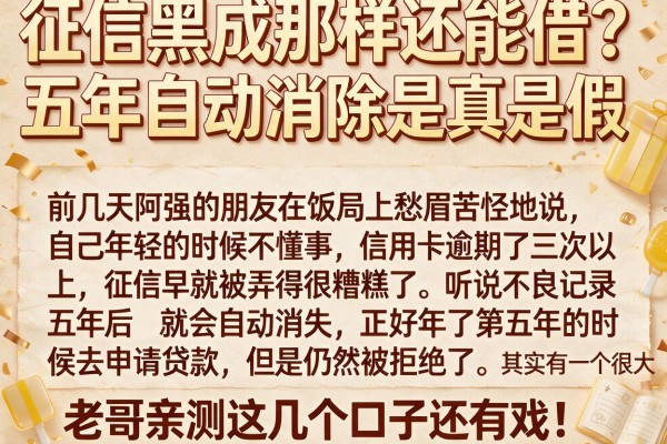 征信黑成那样还能借？五年自动消除是真是假，老哥亲测这几个口子还有戏！