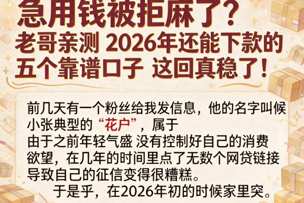 急用钱被拒麻了？老哥亲测2026年还能下款的五个靠谱口子，这回真稳了！