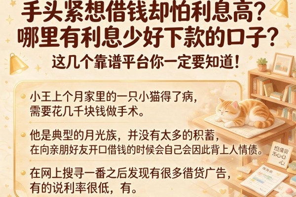 手头紧想借钱却怕利息高？哪里有利息少好下款的口子？这几个靠谱平台你一定要知道！