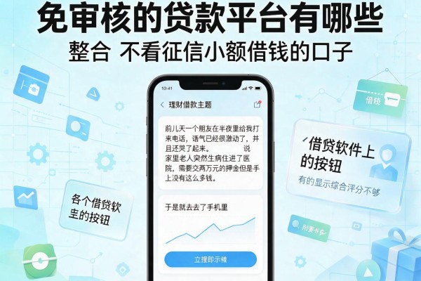 免审核的贷款平台有哪些，整合五个不看征信小额借钱的口子