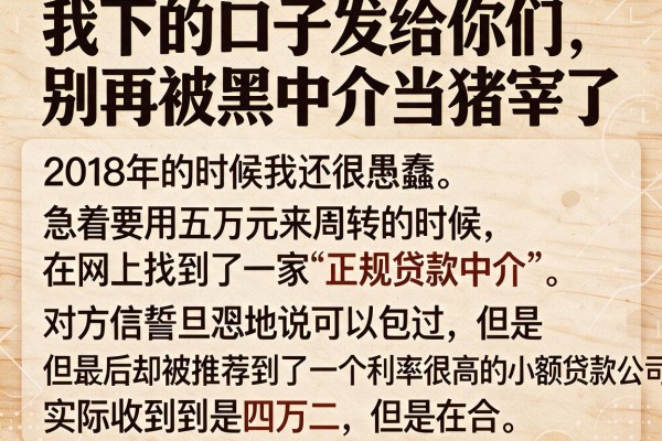 我下的口子发给你们，别再被黑中介当猪宰了