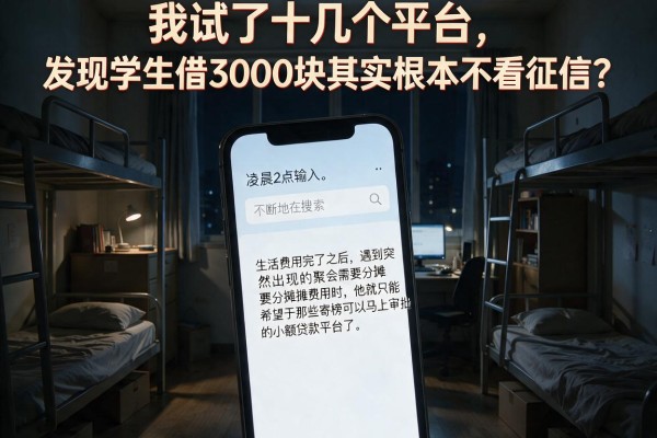 我试了十几个平台，发现学生借3000块其实根本不看征信
