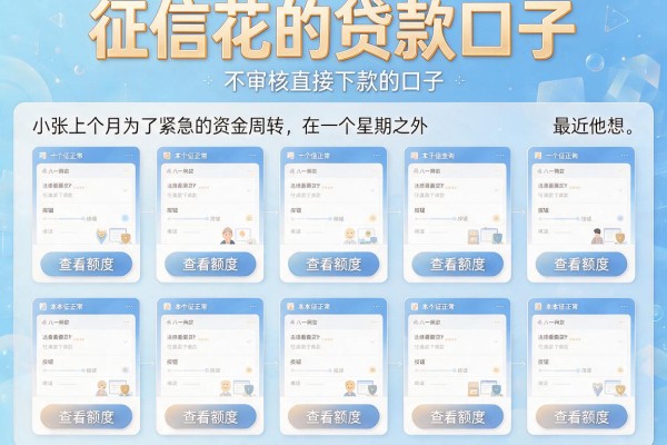 征信花的贷款口子，陈列5个不审核直接下款的口子