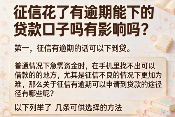 征信花了有逾期能下的贷款口子吗有影响吗？整理几个实测渠道