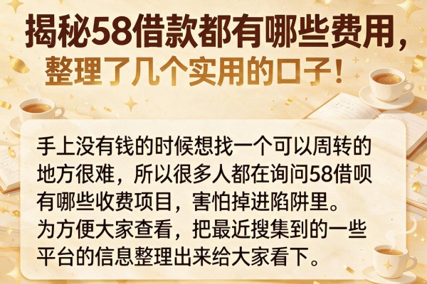 揭秘58借款都有哪些费用，整理了几个实用的口子