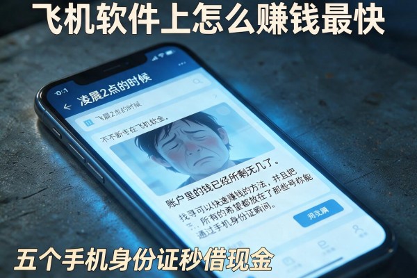 飞机软件上怎么赚钱最快，详尽说明五个手机身份证秒借现金的软件
