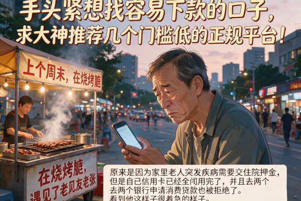 手头紧想找容易下款的口子，求大神推荐几个门槛低的正规平台！