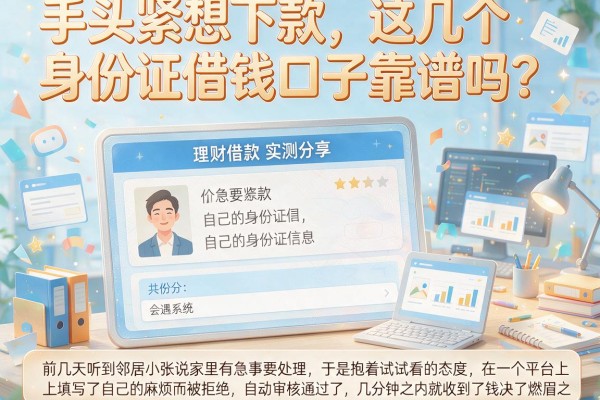 手头紧想下款，这几个身份证借钱口子靠谱吗？实测分享