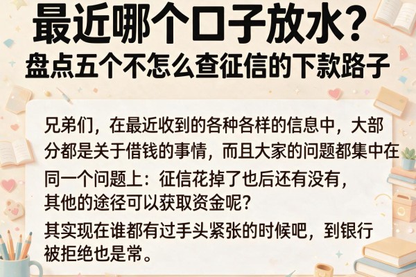 最近哪个口子放水?盘点五个不怎么查征信的下款路子