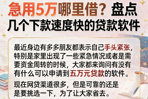 急用5万哪里借？盘点几个下款速度快的贷款软件