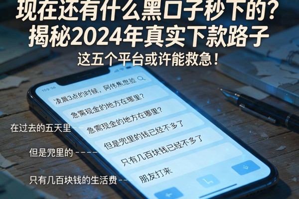 现在还有什么黑口子秒下的？揭秘2024年真实下款路子，这五个平台或许能救急！