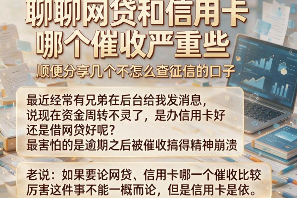 聊聊网贷和信用卡哪个催收严重些，顺便分享几个不怎么查征信的口子