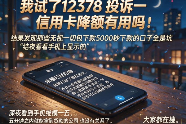 我试了12378投诉信用卡降额有用吗，结果发现那些无视一切包下款5000秒下款的口子全是坑