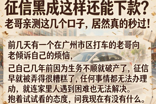 征信黑成这样还能下款？老哥亲测这几个口子，居然真的秒过！