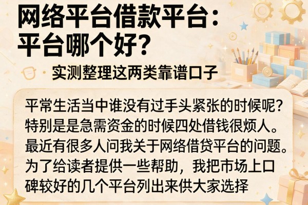 网络平台借款平台哪个好？实测整理这两类靠谱口子