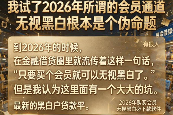 我试了2026年所谓的会员通道，发现无视黑白根本是个伪命题