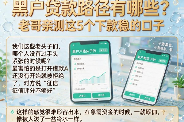 黑户贷款路径有哪些？老哥亲测这5个下款稳的口子