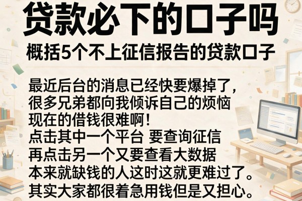 贷款必下的口子吗，概括5个不上征信报告的贷款口子