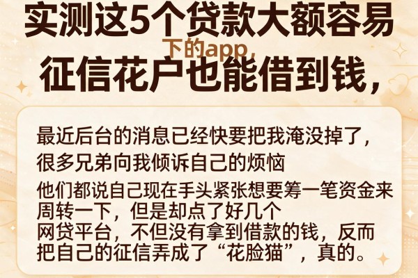 实测这5个贷款大额容易下的app，征信花户也能借到钱
