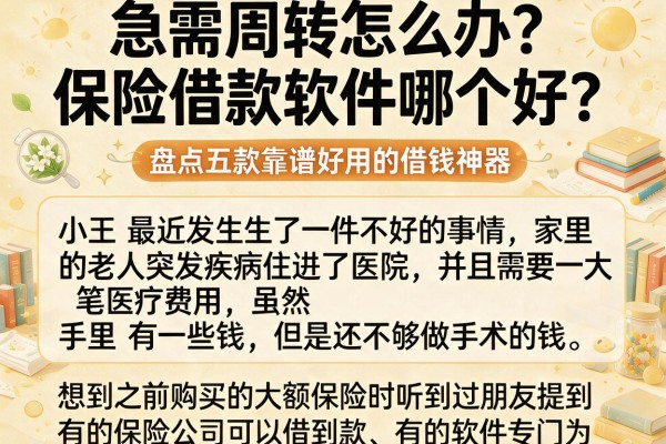 急需周转怎么办？保险借款软件哪个好？盘点五款靠谱好用的借钱神器