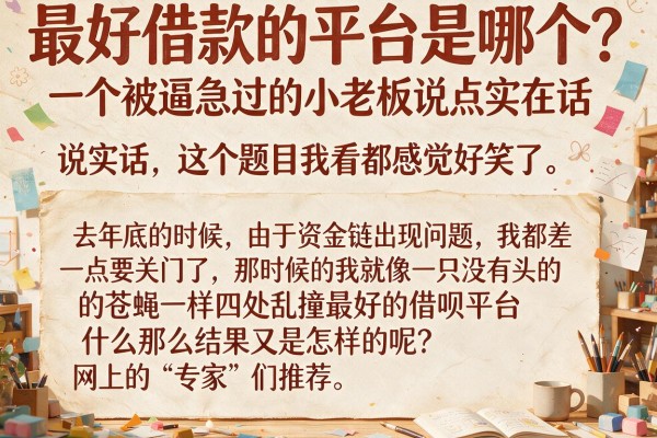 最好借款的平台是哪个？一个被逼急过的小老板说点实在话