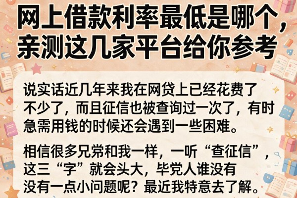网上借款利率最低是哪个，亲测这几家平台给你参考