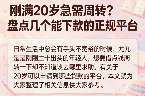 刚满20岁急需周转？盘点几个能下款的正规平台