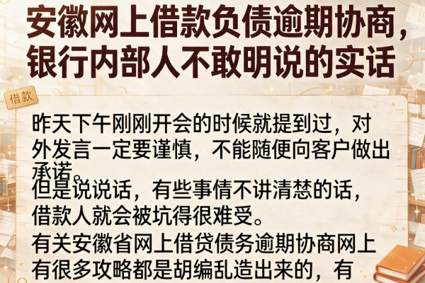 安徽网上借款负债逾期协商，银行内部人不敢明说的实话