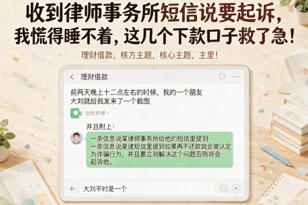 收到律师事务所短信说要起诉，我慌得睡不着，这几个下款口子救了急！