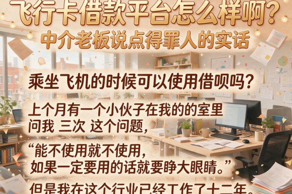 飞行卡借款平台怎么样啊?中介老板说点得罪人的实话