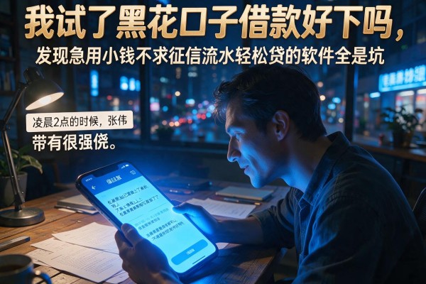我试了黑花口子借款好下吗，发现急用小钱不求征信流水轻松贷的软件全是坑