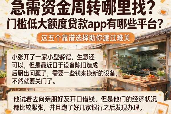 急需资金周转哪里找?门槛低大额度贷款app有哪些平台?这五个靠谱选择助你渡过难关