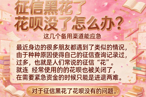 征信黑花了花呗没了怎么办？这几个备用渠道能应急
