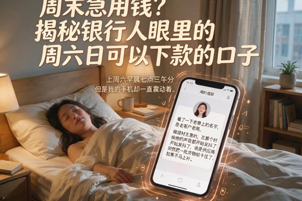 周末急用钱?揭秘银行人眼里的周六日可以下款的口子