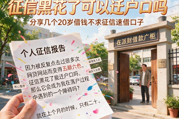 征信黑花了可以迁户口吗，分享几个20岁借钱不求征信速借口子