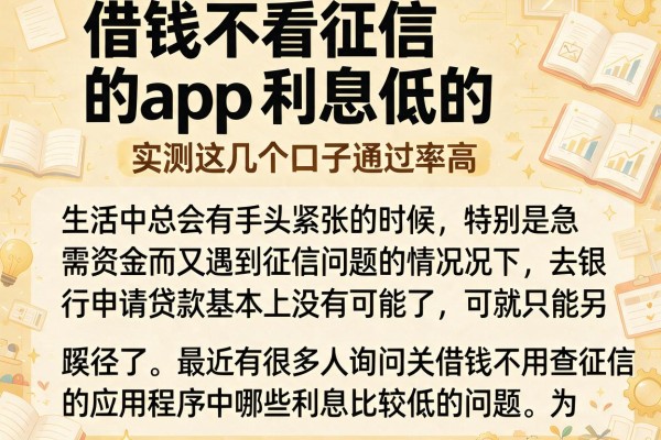 借钱不看征信的app利息低的，实测这几个口子通过率高