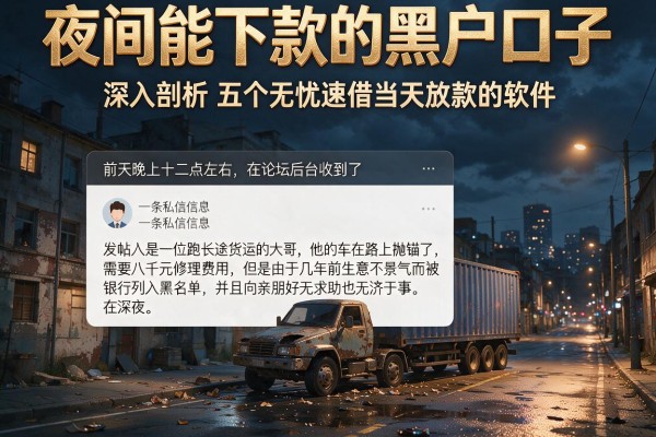 夜间能下款的黑户口子，深入剖析五个无忧速借当天放款的软件