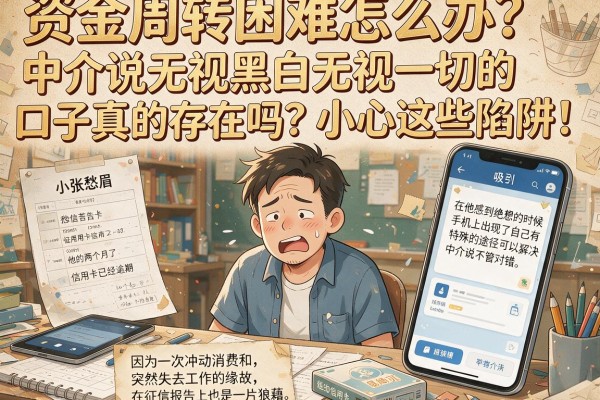 资金周转困难怎么办？中介说无视黑白无视一切的口子真的存在吗？小心这些陷阱！
