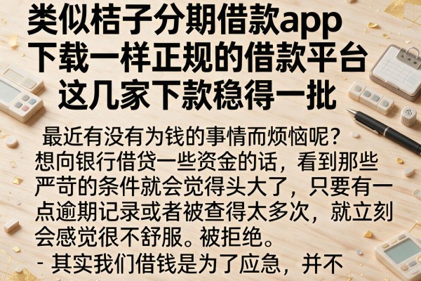 类似桔子分期借款app下载一样正规的借款平台，这几家下款稳得一批