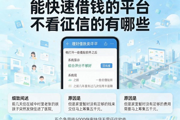 能快速借钱的平台,不看征信的有哪些，细致阐述五个急用钱5000快审快贷无需征信软件