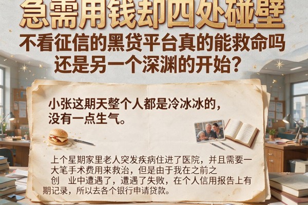 急需用钱却四处碰壁？不看征信的黑贷平台真的能救命吗，还是另一个深渊的开始？