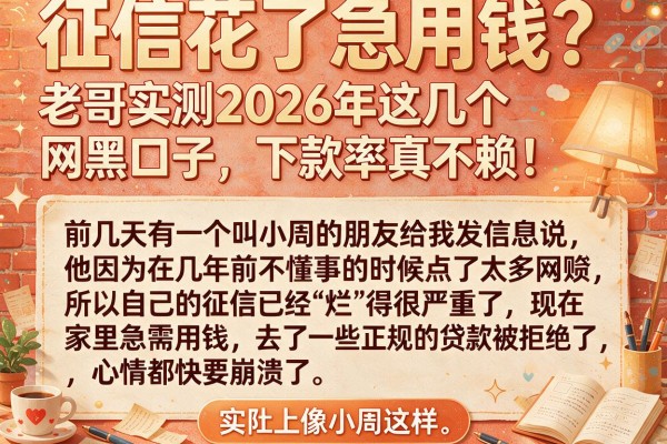 征信花了急用钱？老哥实测2026年这几个网黑口子，下款率真不赖！