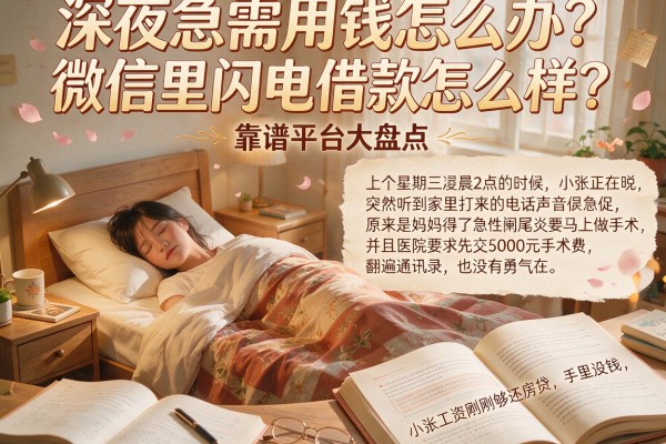 深夜急需用钱怎么办？微信里闪电借款怎么样？靠谱平台大盘点