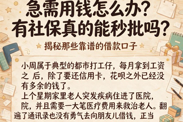 急需用钱怎么办？有社保真的能秒批吗？揭秘那些靠谱的借款口子